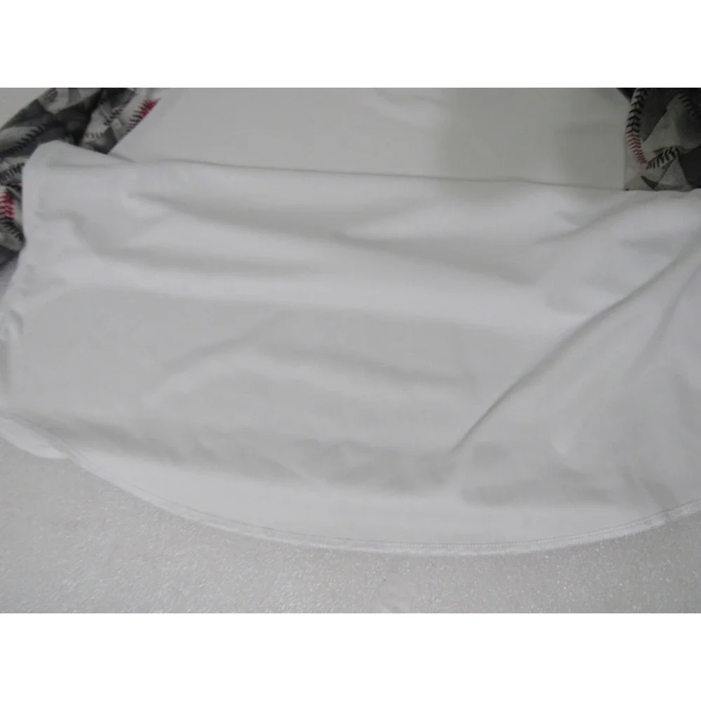 Adidas 3/4 Sleeve White Gray Baseball Poly Stretch Activewear Novelty Sz XL‎